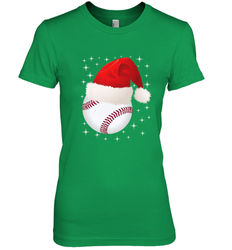 Christmas Stars baseball Ball Santa Hat Funny Sport Xmas Women's Premium T-Shirt