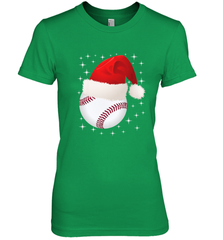 Christmas Stars baseball Ball Santa Hat Funny Sport Xmas Women's Premium T-Shirt Women's Premium T-Shirt - FordPhuMy