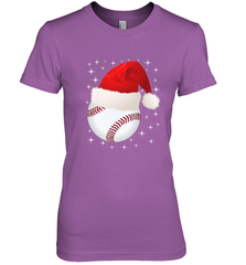 Christmas Stars baseball Ball Santa Hat Funny Sport Xmas Women's Premium T-Shirt Women's Premium T-Shirt - FordPhuMy