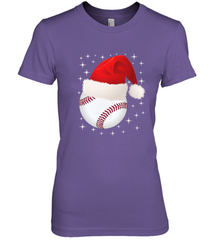 Christmas Stars baseball Ball Santa Hat Funny Sport Xmas Women's Premium T-Shirt Women's Premium T-Shirt - FordPhuMy