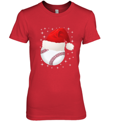 Christmas Stars baseball Ball Santa Hat Funny Sport Xmas Women's Premium T-Shirt Women's Premium T-Shirt - FordPhuMy