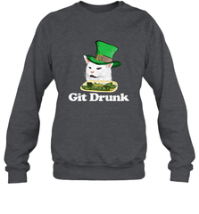 Git Drunk Funny Arguing Cat Meme St Patricks Day Crewneck Sweatshirt Crewneck Sweatshirt - FordPhuMy