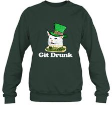Git Drunk Funny Arguing Cat Meme St Patricks Day Crewneck Sweatshirt Crewneck Sweatshirt - FordPhuMy