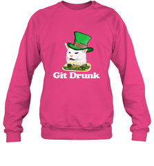 Git Drunk Funny Arguing Cat Meme St Patricks Day Crewneck Sweatshirt Crewneck Sweatshirt - FordPhuMy