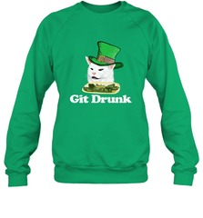 Git Drunk Funny Arguing Cat Meme St Patricks Day Crewneck Sweatshirt Crewneck Sweatshirt - FordPhuMy