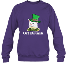 Git Drunk Funny Arguing Cat Meme St Patricks Day Crewneck Sweatshirt Crewneck Sweatshirt - FordPhuMy