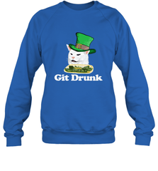 Git Drunk Funny Arguing Cat Meme St Patricks Day Crewneck Sweatshirt Crewneck Sweatshirt - FordPhuMy