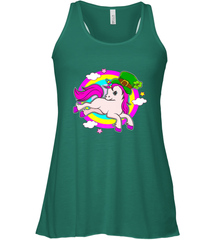 Irish Leprechaun Unicorn Cute St Patricks Day Ireland Women's Racerback Tank Women's Racerback Tank - FordPhuMy