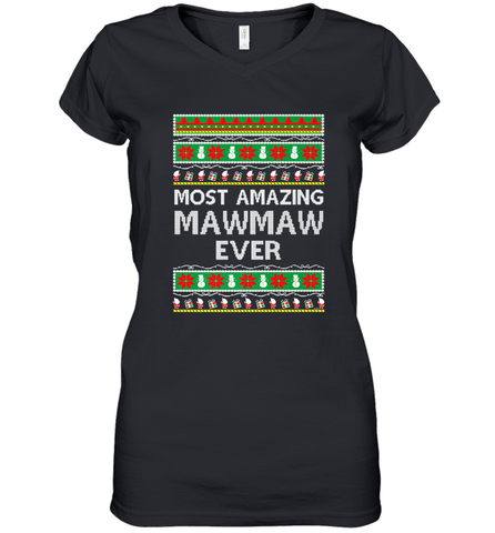 Xmas Gifts for Maw Maw Ugly Christmas gift idea Women's V-Neck T-Shirt Women's V-Neck T-Shirt / Black / S Women's V-Neck T-Shirt - FordPhuMy