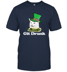 Git Drunk Funny Arguing Cat Meme St Patricks Day Men's T-Shirt