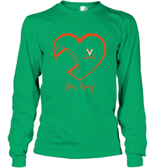 Virginia Cavaliers Football Inside Heart  Team Long Sleeve T-Shirt Long Sleeve T-Shirt - FordPhuMy