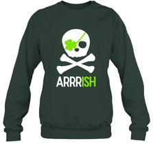 St. Patricks Day Irish Pirate Skull and Cross bones Crewneck Sweatshirt Crewneck Sweatshirt - FordPhuMy