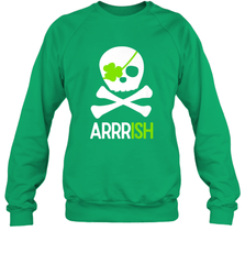 St. Patricks Day Irish Pirate Skull and Cross bones Crewneck Sweatshirt Crewneck Sweatshirt - FordPhuMy