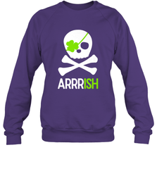 St. Patricks Day Irish Pirate Skull and Cross bones Crewneck Sweatshirt Crewneck Sweatshirt - FordPhuMy