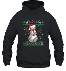 Baseball Snowman Ugly Christmas Ball Santa Pajama Xmas Gifts Hooded Sweatshirt Hooded Sweatshirt - FordPhuMy