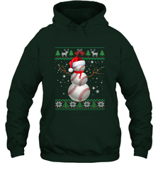 Baseball Snowman Ugly Christmas Ball Santa Pajama Xmas Gifts Hooded Sweatshirt Hooded Sweatshirt - FordPhuMy