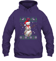 Baseball Snowman Ugly Christmas Ball Santa Pajama Xmas Gifts Hooded Sweatshirt Hooded Sweatshirt - FordPhuMy