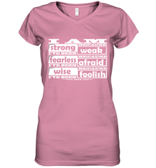 I am strong, fearless wise Best Novelty Gift Wing Inspirational Quote Women's V-Neck T-Shirt Women's V-Neck T-Shirt - FordPhuMy