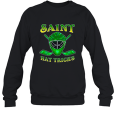 Saint Hat Tricks Ice Hockey Funny St Patricks Day Gift Crewneck Sweatshirt