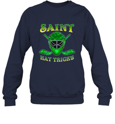 Saint Hat Tricks Ice Hockey Funny St Patricks Day Gift Crewneck Sweatshirt