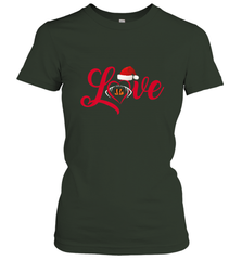 NFL Cincinnati Bengals Logo Christmas Santa Hat Love Heart Football Team Women's T-Shirt Women's T-Shirt - FordPhuMy