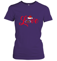 NFL Cincinnati Bengals Logo Christmas Santa Hat Love Heart Football Team Women's T-Shirt Women's T-Shirt - FordPhuMy