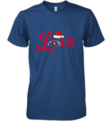 NFL San Francisco 49ers Logo Christmas Santa Hat Love Heart Football Team Men's Premium T-Shirt Men's Premium T-Shirt - FordPhuMy