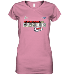 Youth Kansas City Chiefs NFL Pro Line by Fanatics Super Bowl LIV Champions Trophy Women's V-Neck T-Shirt Women's V-Neck T-Shirt - FordPhuMy
