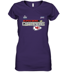 Youth Kansas City Chiefs NFL Pro Line by Fanatics Super Bowl LIV Champions Trophy Women's V-Neck T-Shirt Women's V-Neck T-Shirt - FordPhuMy