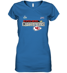 Youth Kansas City Chiefs NFL Pro Line by Fanatics Super Bowl LIV Champions Trophy Women's V-Neck T-Shirt Women's V-Neck T-Shirt - FordPhuMy