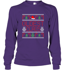 Oldest Claus Santa Hat Christmas Gift Matching Family Ugly Long Sleeve T-Shirt Long Sleeve T-Shirt - FordPhuMy