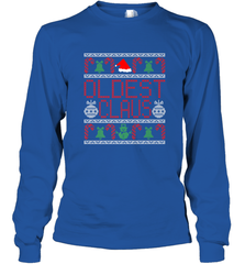 Oldest Claus Santa Hat Christmas Gift Matching Family Ugly Long Sleeve T-Shirt Long Sleeve T-Shirt - FordPhuMy