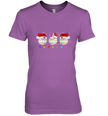 Three Baseball Balls Christmas Gift Santa Xmas lights Snow Women's Premium T-Shirt Women's Premium T-Shirt - FordPhuMy