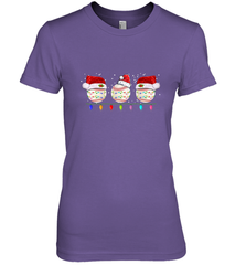 Three Baseball Balls Christmas Gift Santa Xmas lights Snow Women's Premium T-Shirt Women's Premium T-Shirt - FordPhuMy