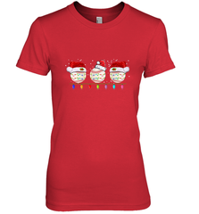 Three Baseball Balls Christmas Gift Santa Xmas lights Snow Women's Premium T-Shirt Women's Premium T-Shirt - FordPhuMy