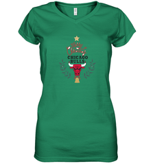 NBA Chicago Bulls Logo merry Christmas gilf Women's V-Neck T-Shirt Women's V-Neck T-Shirt - FordPhuMy