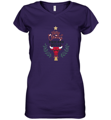 NBA Chicago Bulls Logo merry Christmas gilf Women's V-Neck T-Shirt Women's V-Neck T-Shirt - FordPhuMy