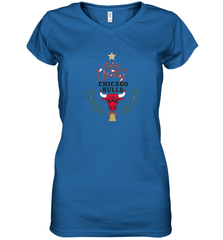 NBA Chicago Bulls Logo merry Christmas gilf Women's V-Neck T-Shirt Women's V-Neck T-Shirt - FordPhuMy