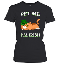 Pet Me I'm Irish Funny Cat Lover St. Patrick's Day Women's T-Shirt