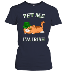 Pet Me I'm Irish Funny Cat Lover St. Patrick's Day Women's T-Shirt