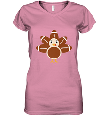 Funny Football Turkey Fall Thanksgiving Football Women's V-Neck T-Shirt Women's V-Neck T-Shirt - FordPhuMy