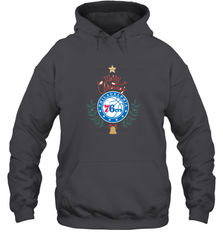 NBA Philadelphia 76ers Logo merry Christmas gilf Hooded Sweatshirt Hooded Sweatshirt - FordPhuMy