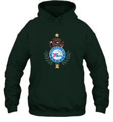 NBA Philadelphia 76ers Logo merry Christmas gilf Hooded Sweatshirt Hooded Sweatshirt - FordPhuMy