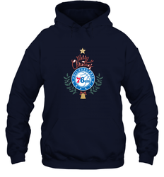 NBA Philadelphia 76ers Logo merry Christmas gilf Hooded Sweatshirt