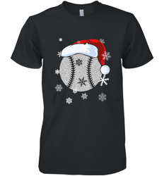 Baseball Ball Christmas Santa Hat Snowflakes Gift  Baseball Men's Premium T-Shirt