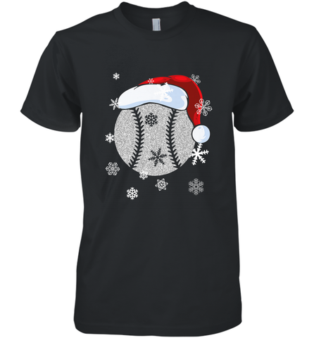 Baseball Ball Christmas Santa Hat Snowflakes Gift  Baseball Men's Premium T-Shirt Men's Premium T-Shirt / Black / XS Men's Premium T-Shirt - FordPhuMy