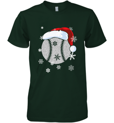 Baseball Ball Christmas Santa Hat Snowflakes Gift  Baseball Men's Premium T-Shirt Men's Premium T-Shirt - FordPhuMy