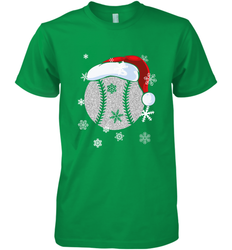 Baseball Ball Christmas Santa Hat Snowflakes Gift  Baseball Men's Premium T-Shirt