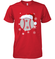 Baseball Ball Christmas Santa Hat Snowflakes Gift  Baseball Men's Premium T-Shirt Men's Premium T-Shirt - FordPhuMy