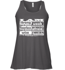 I am strong, fearless wise Best Novelty Gift Wing Inspirational Quote Women's Racerback Tank Women's Racerback Tank - FordPhuMy